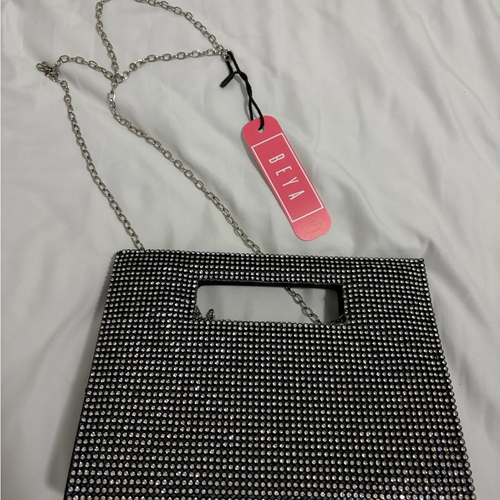 Black sparkly Bag with Chain